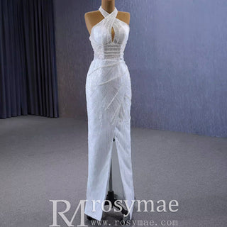 Handmade Puffy Ball Gown Sequins Wedding Dress with Detachable Skirt - Rosymae
