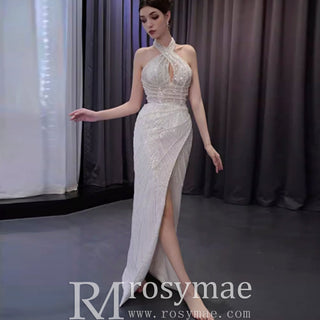Handmade Puffy Ball Gown Sequins Wedding Dress with Detachable Skirt - Rosymae