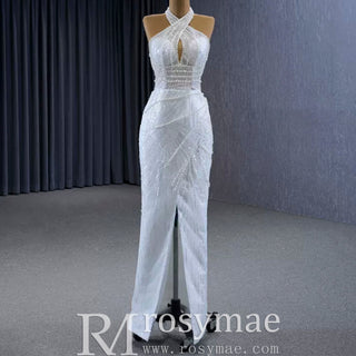Handmade Puffy Ball Gown Sequins Wedding Dress with Detachable Skirt - Rosymae