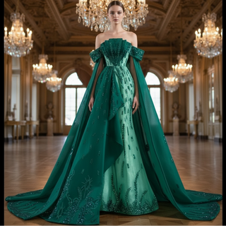 Mermaid Strapless Luxury Prom Dress Sequins Evening Gowns