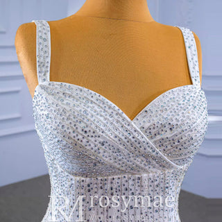 Heavy Beading Luxury Puffy Wedding Dress with Wide Straps - Rosymae