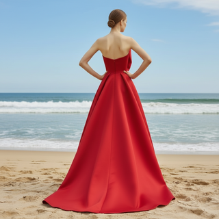 High Low Satin Formal Prom Party Dress Wedding Guest Gown