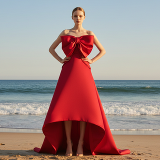 High Low Satin Formal Prom Party Dress Wedding Guest Gown