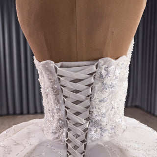 High-end Ball Gown Luxury Sparkly Wedding Dresses with Pearls - Rosymae