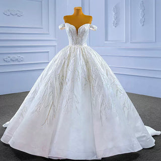 High-end Beading Sequins Puffy Wedding Dress Ball Gown Bridal Gown - Rosymae