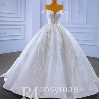 High-end Beading Sequins Puffy Wedding Dress Ball Gown Bridal Gown - Rosymae
