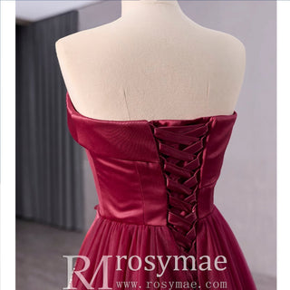 High-end Elegant Burgundy Handmade Beading Sequins Evening Prom Dresses - Rosymae