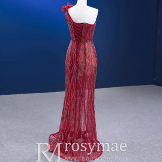 High-end Evening Dress Mermaid One-Shoulder Party Formal Prom Gown - Rosymae