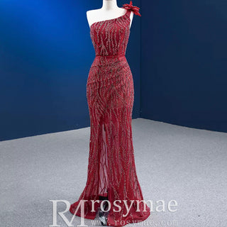 High-end Evening Dress Mermaid One-Shoulder Party Formal Prom Gown - Rosymae