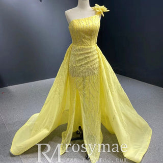 High-end Evening Dress Mermaid One-Shoulder Party Formal Prom Gown - Rosymae