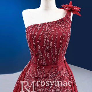 High-end Evening Dress Mermaid One-Shoulder Party Formal Prom Gown - Rosymae