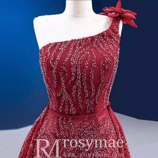 High-end Evening Dress Mermaid One-Shoulder Party Formal Prom Gown - Rosymae