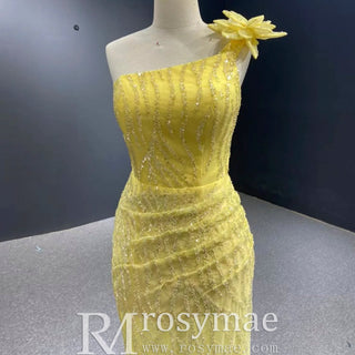 High-end Evening Dress Mermaid One-Shoulder Party Formal Prom Gown - Rosymae
