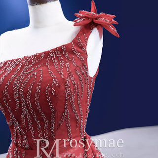 High-end Evening Dress Mermaid One-Shoulder Party Formal Prom Gown - Rosymae