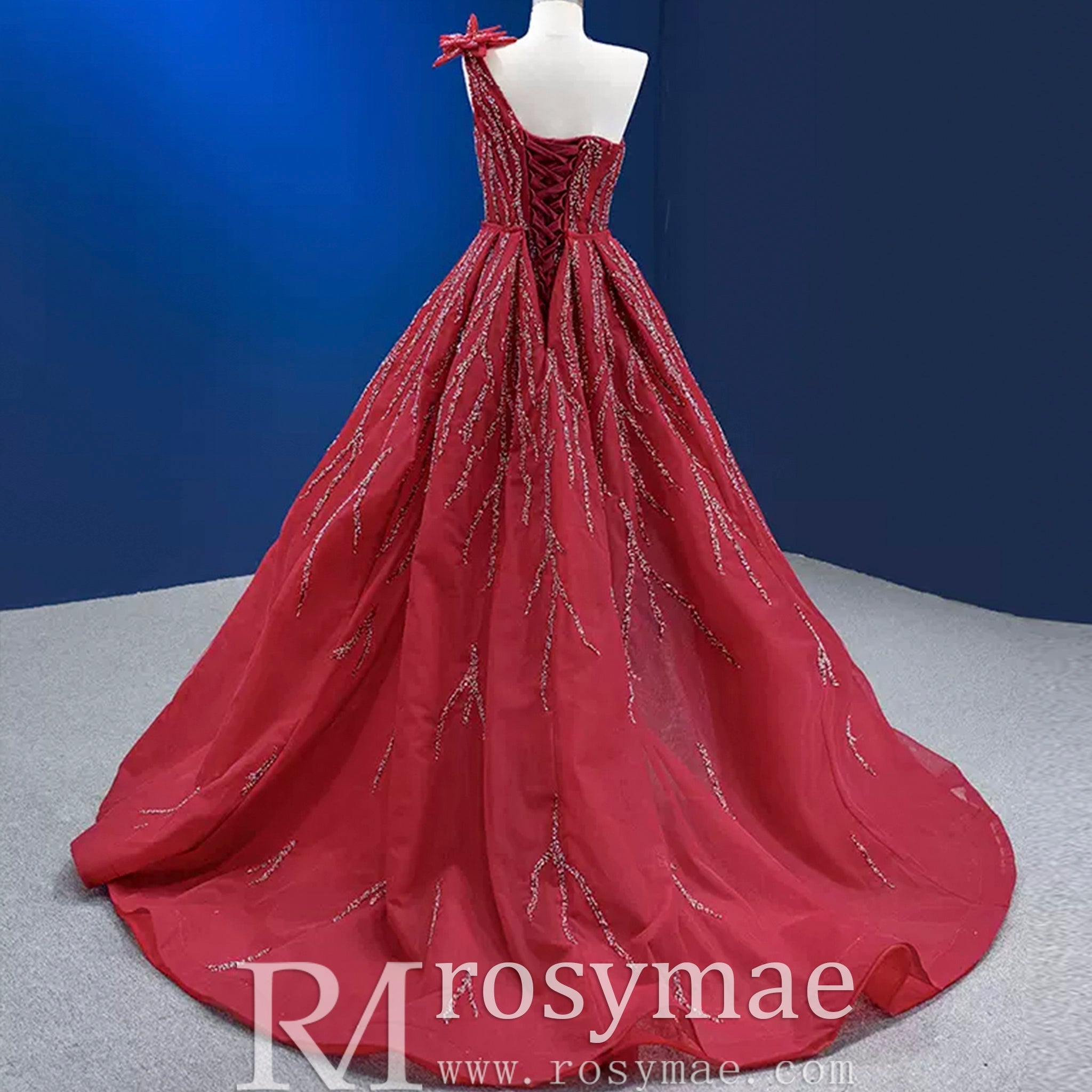 High-end Evening Dress Mermaid One-Shoulder Party Formal Prom Gown - Rosymae