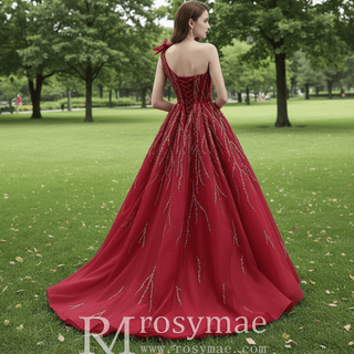 High-end Evening Dress Mermaid One-Shoulder Party Formal Prom Gown - Rosymae