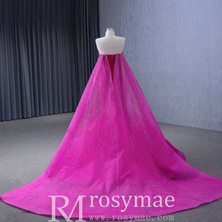 High-end Fuchsia Handmade Beading Prom Dress Evening Gown - Rosymae