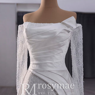 High-end Handmade Sparkly Wedding Dress with Long Sleeve - Rosymae