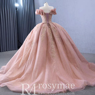 High-end Off the Shoulder Ball Gown Formal Dress Quinceanera Gown - Rosymae