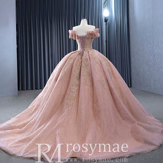 High-end Off the Shoulder Ball Gown Formal Dress Quinceanera Gown - Rosymae