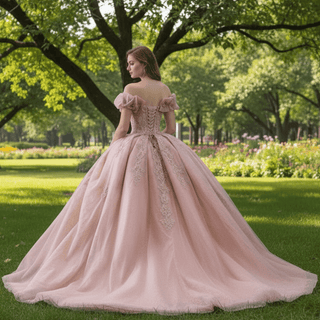 High-end Off the Shoulder Ball Gown Formal Dress Quinceanera Gown - Rosymae