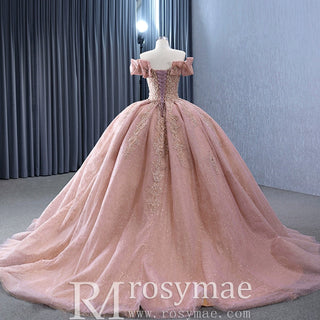 High-end Off the Shoulder Ball Gown Formal Dress Quinceanera Gown - Rosymae