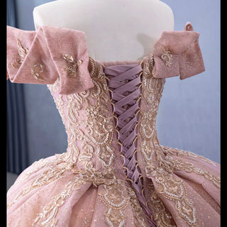 High-end Off the Shoulder Ball Gown Formal Dress Quinceanera Gown - Rosymae