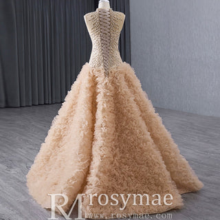 High-end Rhinestone Sequins Pleated Prom Dress Ruched Formal Gown - Rosymae