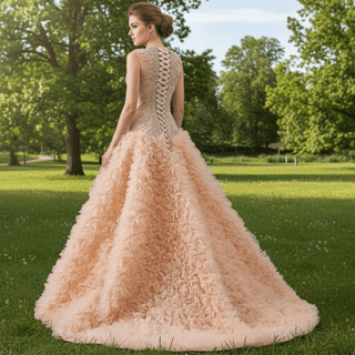 High-end Rhinestone Sequins Pleated Prom Dress Ruched Formal Gown - Rosymae