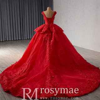 High-end Sparkly Tulle Ball Gown Wedding Dress Quinceanera Gown - Rosymae