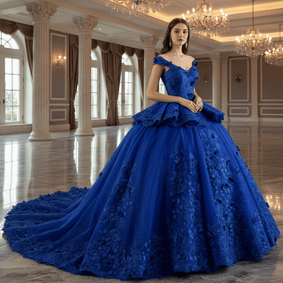 High-end Sparkly Tulle Ball Gown Wedding Dress Quinceanera Gown - Rosymae