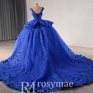 High-end Sparkly Tulle Ball Gown Wedding Dress Quinceanera Gown - Rosymae