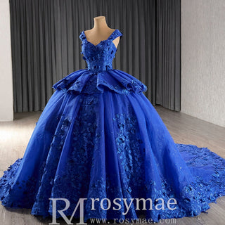 High-end Sparkly Tulle Ball Gown Wedding Dress Quinceanera Gown - Rosymae