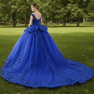 High-end Sparkly Tulle Ball Gown Wedding Dress Quinceanera Gown - Rosymae