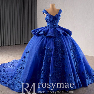 High-end Sparkly Tulle Ball Gown Wedding Dress Quinceanera Gown - Rosymae