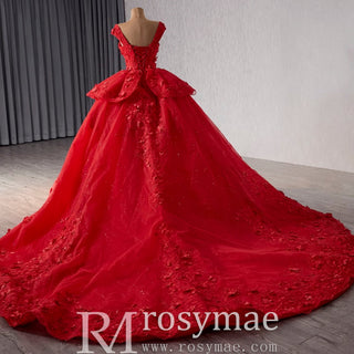 High-end Sparkly Tulle Ball Gown Wedding Dress Quinceanera Gown - Rosymae