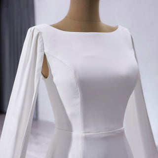 High-end Unique Ruffles Trumpet Wedding Dress With Long Sleeve - Rosymae