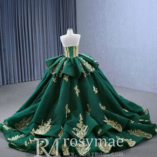 High-end Vintage Pearl Sequins Ruffles Prom Dress Quinceanera Gown - Rosymae