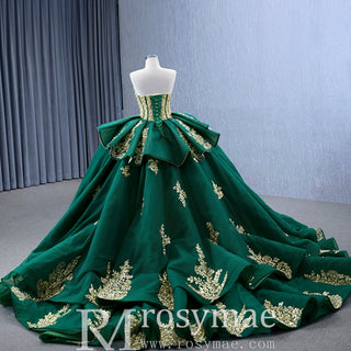 High-end Vintage Pearl Sequins Ruffles Prom Dress Quinceanera Gown - Rosymae