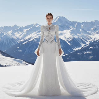 intricate beadwork bridal gown