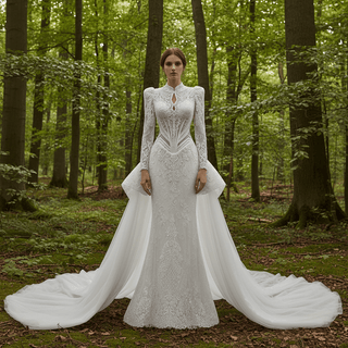 mountain elopement bridal gown
