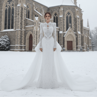 winter wedding dress for cathedral