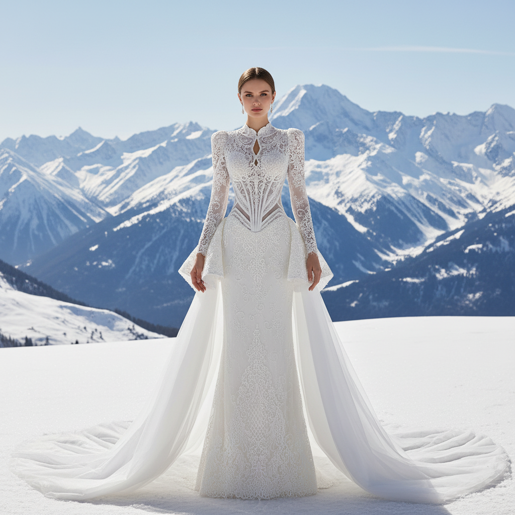 intricate beadwork bridal gown