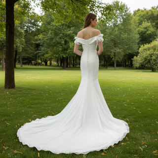 Affordable Off-the-shoulder Trumpet Wedding Dresses for Womens