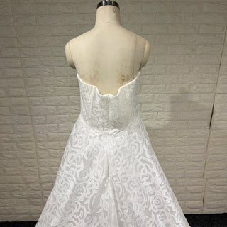 Western Unique Lace Romantic Bohemian Wedding Dress with Vneck