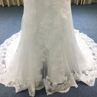 Lace Mermaid Wedding Dress with Beaded Spaghetti Straps & Sweetheart Neckline - Rosymae