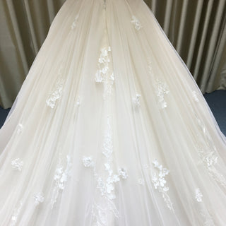 Gorgeous Ball Gown Light Champagne Wedding Dress with Off the Shoulder