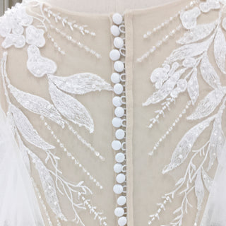 Gorgeous Ball Gown Light Champagne Wedding Dress with Off the Shoulder