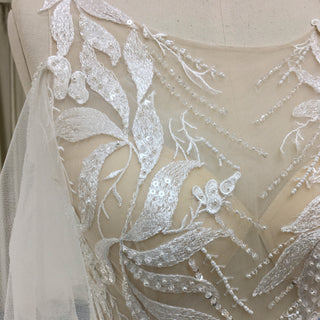 Gorgeous Ball Gown Light Champagne Wedding Dress with Off the Shoulder