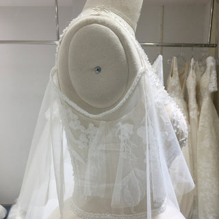 Gorgeous Ball Gown Light Champagne Wedding Dress with Off the Shoulder